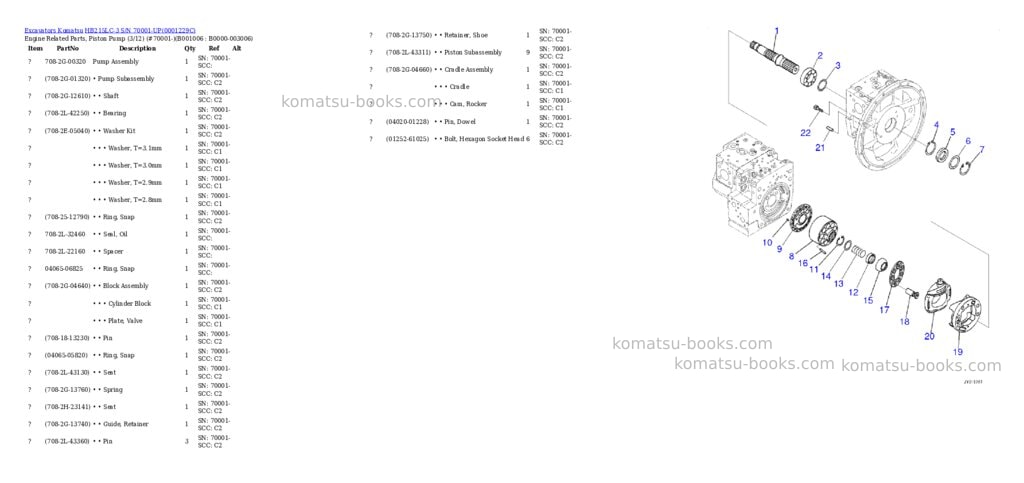 Komatsu hb215lc-3 s/n 70001-up for kal Parts catalog cover Page 5