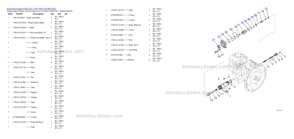 Komatsu hb215lc-3 s/n 70001-up for kal Parts catalog cover Page 6