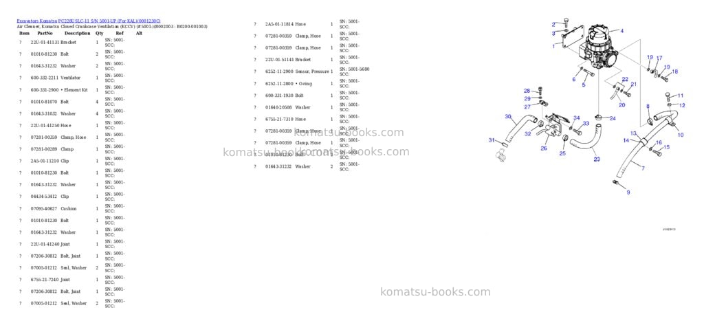 Komatsu pc228uslc-11 s/n 5001-up for kal Parts catalog cover Page 3