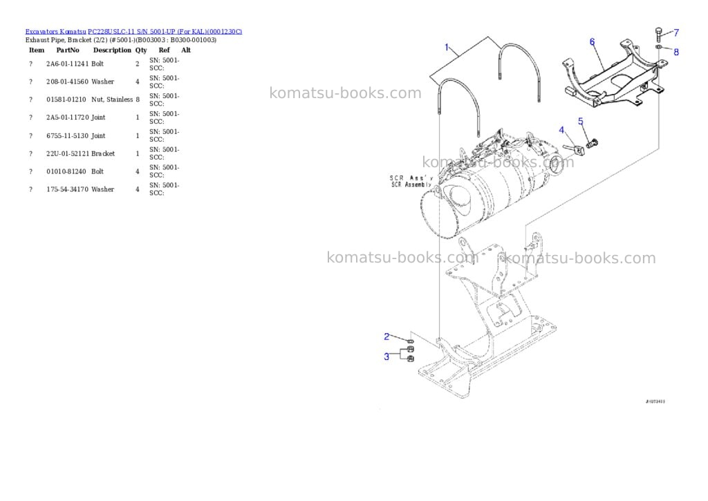 Komatsu pc228uslc-11 s/n 5001-up for kal Parts catalog cover Page 7