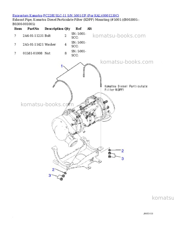 Komatsu pc228uslc-11 s/n 5001-up for kal Parts catalog cover Page 9