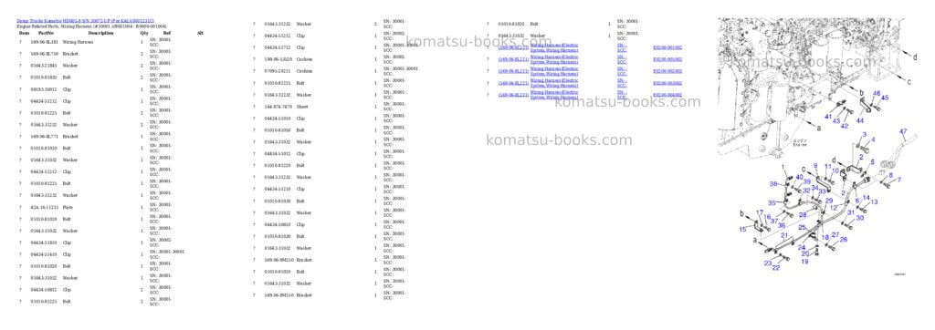 Komatsu HD605-8 S/N 30072-UP (For KAL) Parts catalog cover Page 3