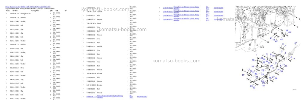 Komatsu HD605-8 S/N 30072-UP (For KAL) Parts catalog cover Page 7
