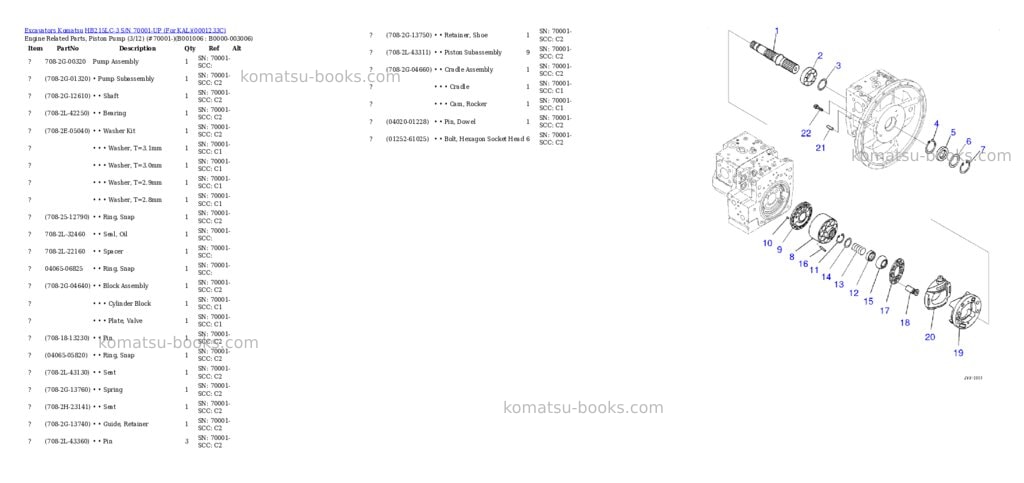 Komatsu HB215LC-3 S/N 70001-UP (For KAL) Parts catalog cover Page 5