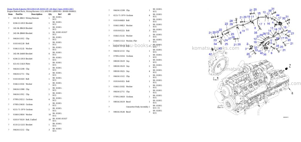 Komatsu HD1500-8 S/N 81001-UP (-40 deg C Spec.) Parts catalog cover Page 2