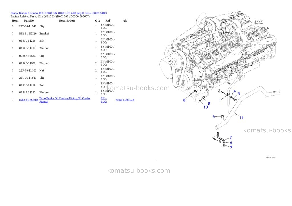 Komatsu HD1500-8 S/N 81001-UP (-40 deg C Spec.) Parts catalog cover Page 6