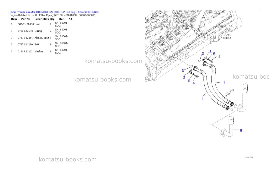 Komatsu HD1500-8 S/N 81001-UP (-40 deg C Spec.) Parts catalog cover Page 7