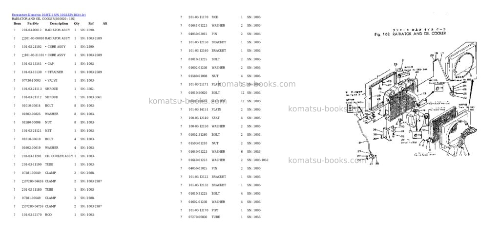 Komatsu 10-HT-1 S/N 1003-UP Parts catalog cover