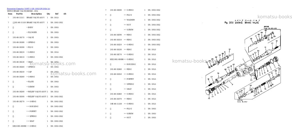 Komatsu 10-HT-1 S/N 1003-UP Parts catalog cover Page 10