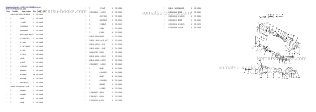 Komatsu 10-HT-1 S/N 1003-UP Parts catalog cover Page 9