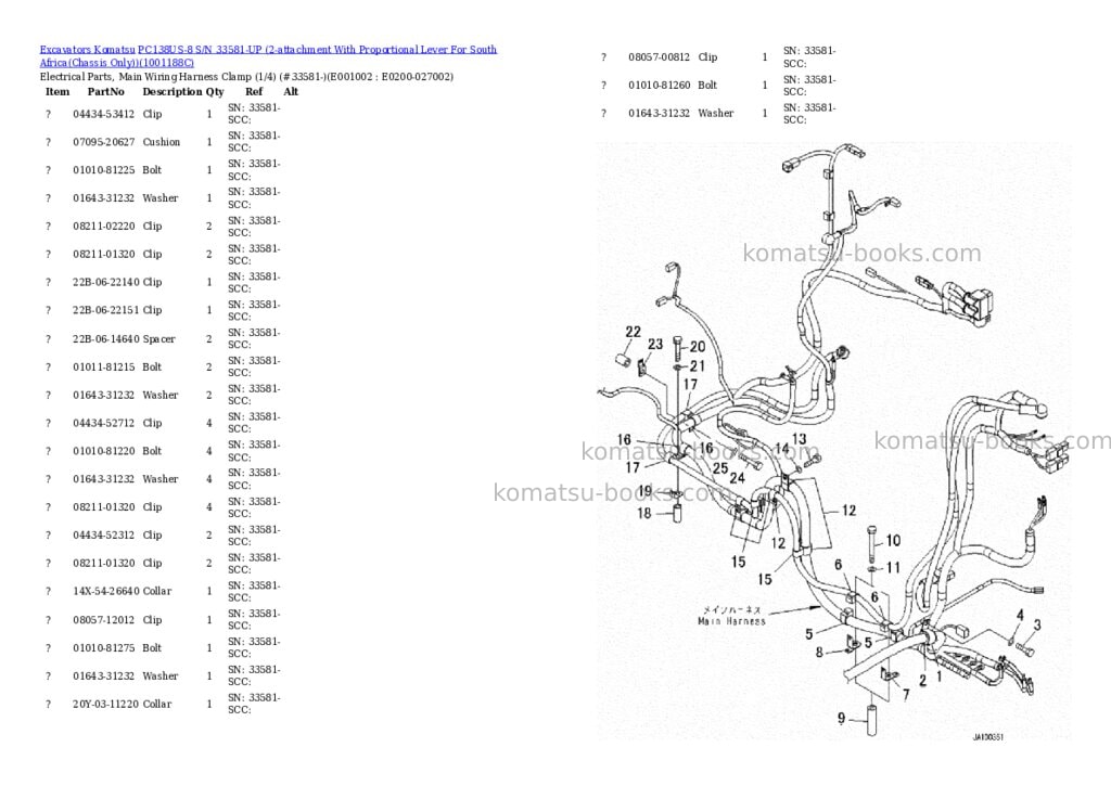 Komatsu pc138us-8 s/n 33581-up 2-attachment with proportional lever for south africachassis only Parts catalog cover Komatsu pc138us-8 s/n 33581-up 2-attachment with proportional lever for south africachassis only Parts catalog cover