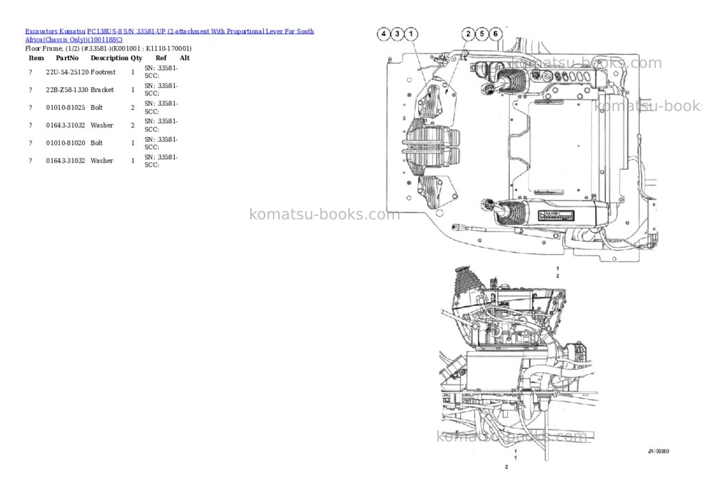 Komatsu pc138us-8 s/n 33581-up 2-attachment with proportional lever for south africachassis only Parts catalog cover Page 10 Komatsu pc138us-8 s/n 33581-up 2-attachment with proportional lever for south africachassis only Parts catalog cover Page 10