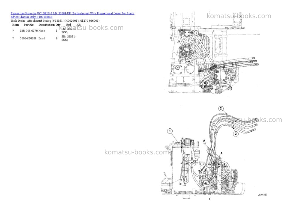 Komatsu pc138us-8 s/n 33581-up 2-attachment with proportional lever for south africachassis only Parts catalog cover Page 8 Komatsu pc138us-8 s/n 33581-up 2-attachment with proportional lever for south africachassis only Parts catalog cover Page 8