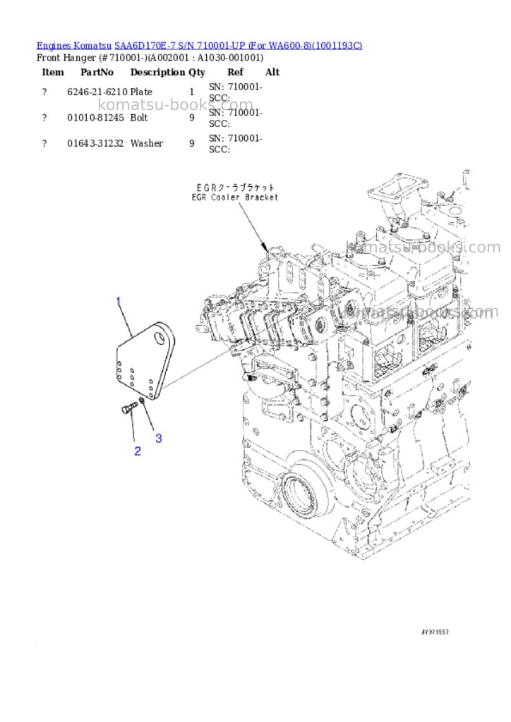 Komatsu saa6d170e-7 s/n 710001-up for wa600-8 Parts catalog cover Page 2 Komatsu saa6d170e-7 s/n 710001-up for wa600-8 Parts catalog cover Page 2