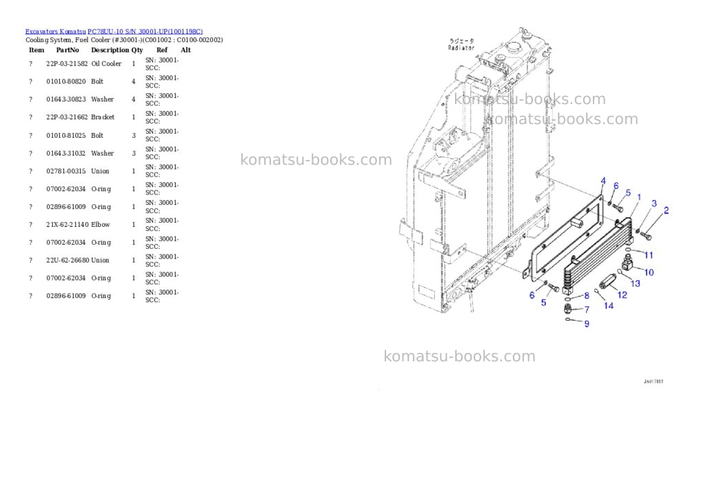 Komatsu pc78uu-10 s/n 30001-up Parts catalog cover Page 8 Komatsu pc78uu-10 s/n 30001-up Parts catalog cover Page 8