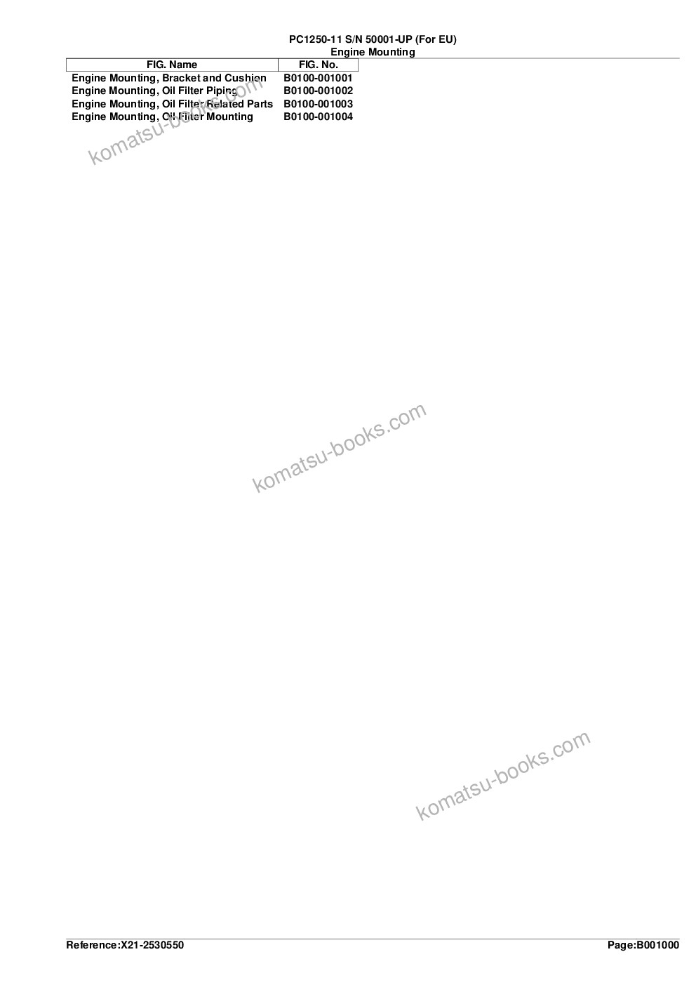 Komatsu PC1250-11 S/N 50001-UP (For EU) Parts catalog cover Page 3