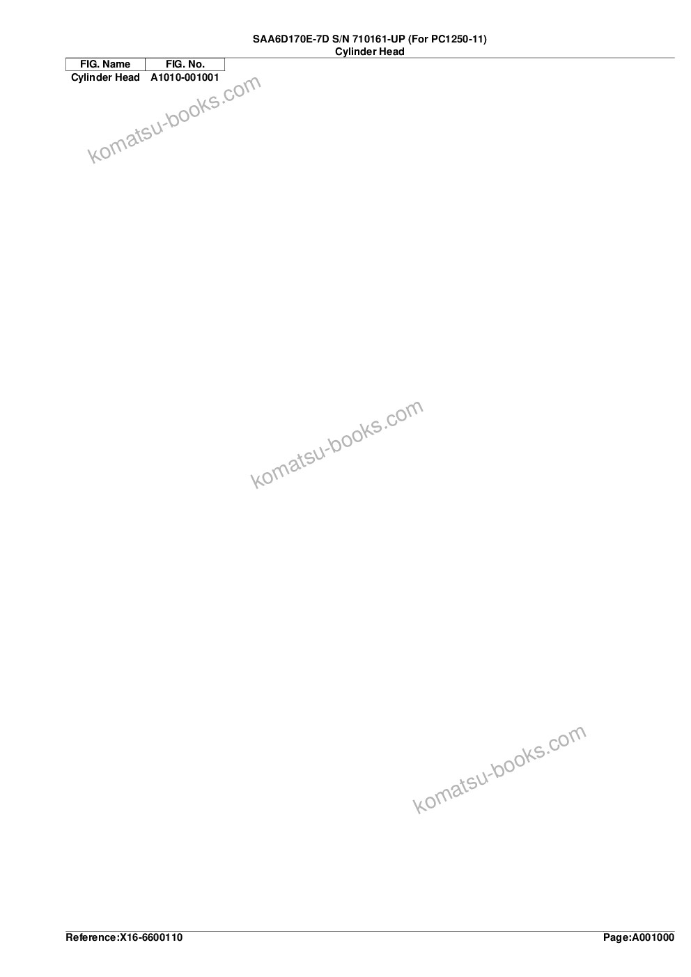Komatsu saa6d170e-7d s/n 710161-up for pc1250-11 Parts catalog cover Page 3 Komatsu saa6d170e-7d s/n 710161-up for pc1250-11 Parts catalog cover Page 3