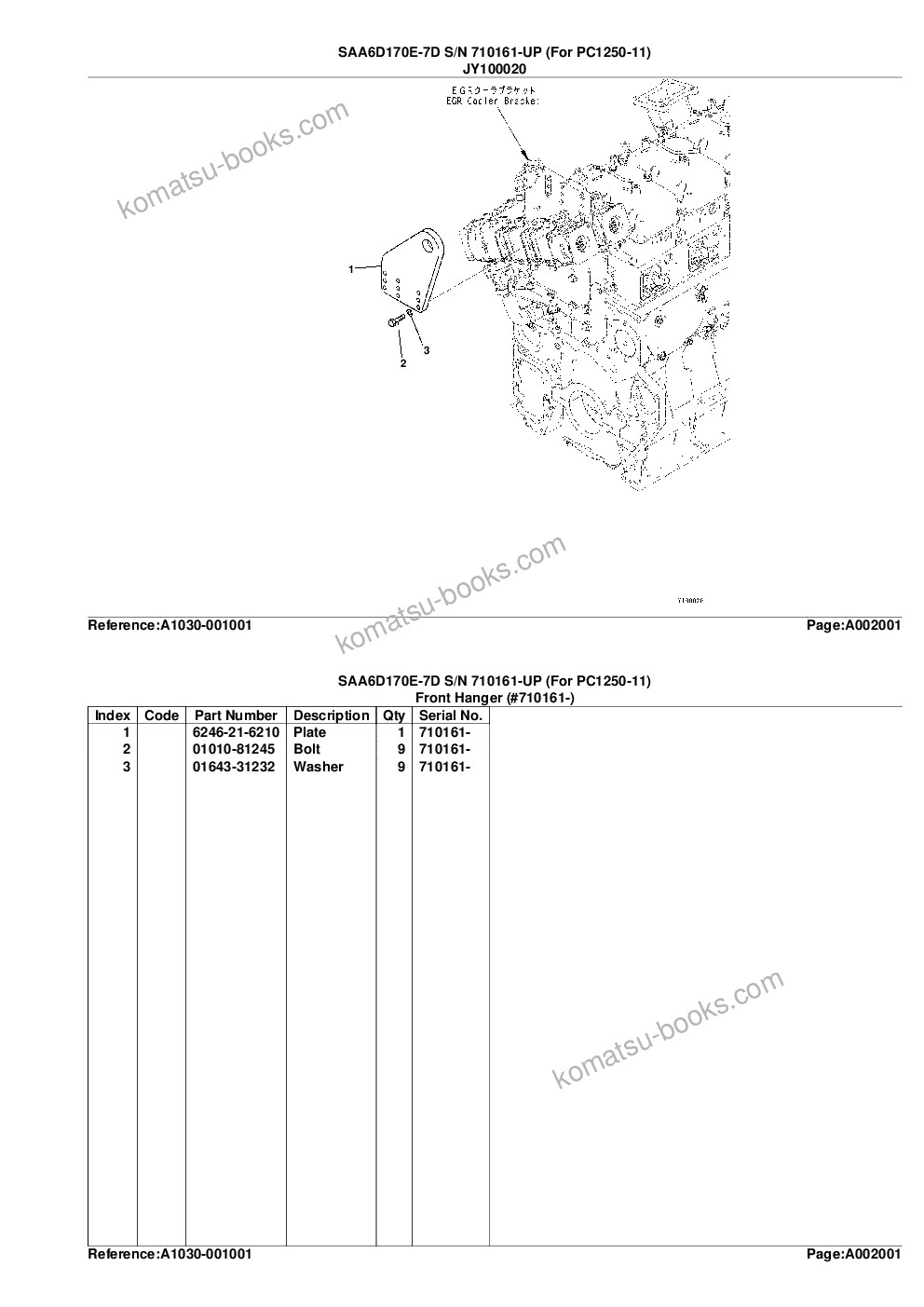 Komatsu saa6d170e-7d s/n 710161-up for pc1250-11 Parts catalog cover Page 7 Komatsu saa6d170e-7d s/n 710161-up for pc1250-11 Parts catalog cover Page 7