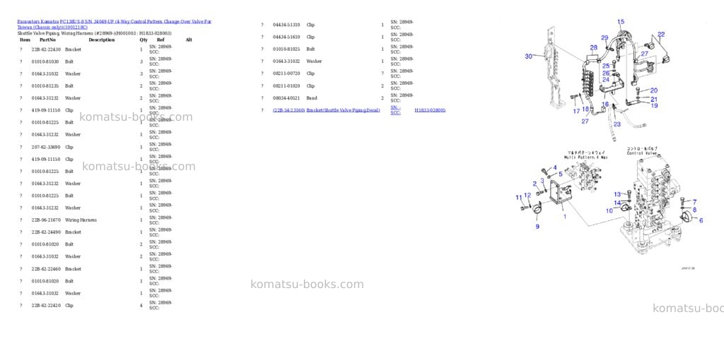 Komatsu pc138us-8 s/n 34049-up 4-way control pattern change over valve for taiwan chassis only Parts catalog cover Page 2