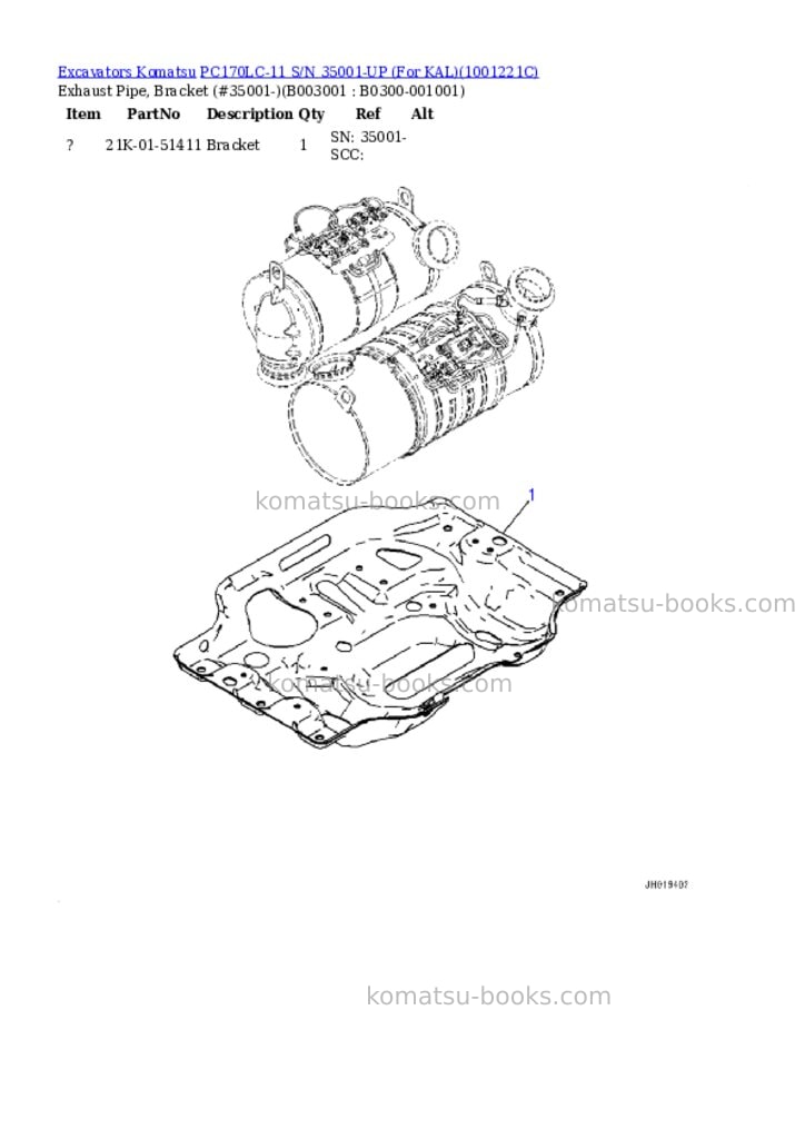 Komatsu PC170LC-11 S/N 35001-UP (For KAL) Parts catalog cover Page 8 Komatsu PC170LC-11 S/N 35001-UP (For KAL) Parts catalog cover Page 8