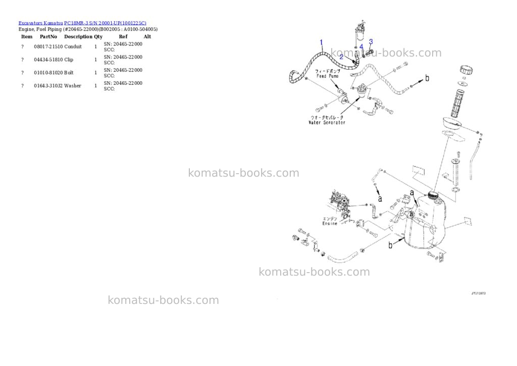 Komatsu pc18mr-3 s/n 20001-up Parts catalog cover Page 5 Komatsu pc18mr-3 s/n 20001-up Parts catalog cover Page 5