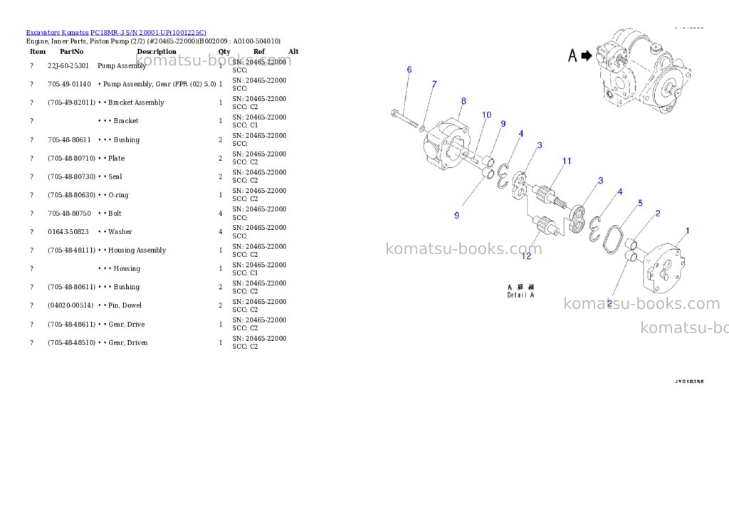 Komatsu pc18mr-3 s/n 20001-up Parts catalog cover Page 9 Komatsu pc18mr-3 s/n 20001-up Parts catalog cover Page 9