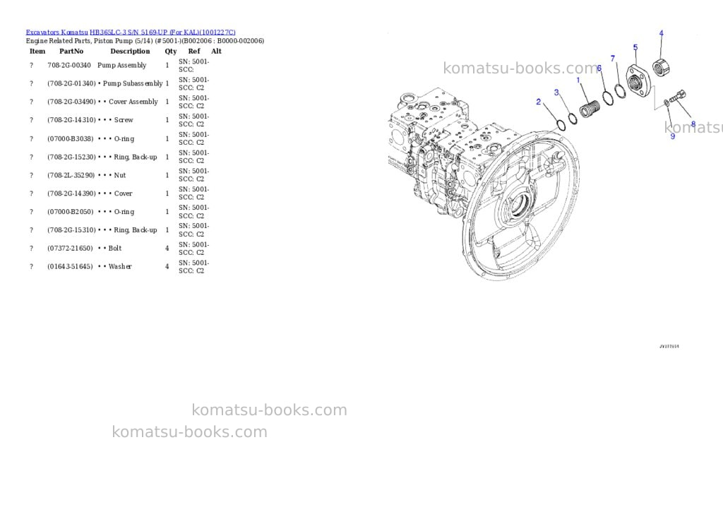Komatsu hb365lc-3 s/n 5169-up for kal Parts catalog cover Page 10