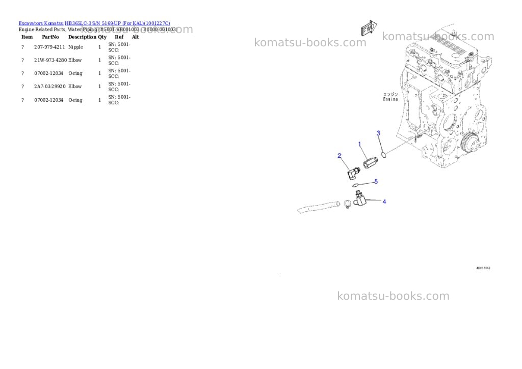 Komatsu hb365lc-3 s/n 5169-up for kal Parts catalog cover Page 3