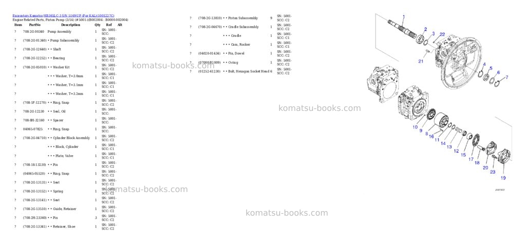 Komatsu hb365lc-3 s/n 5169-up for kal Parts catalog cover Page 8