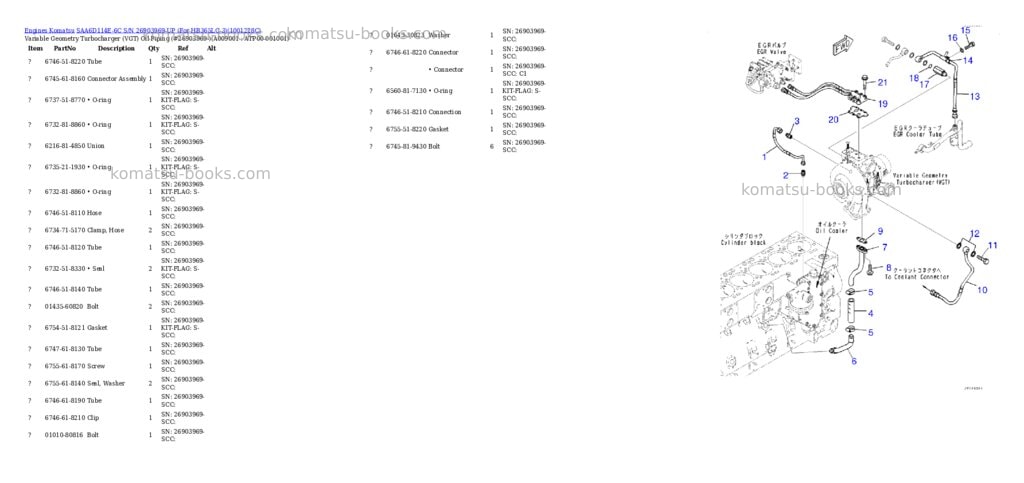 Komatsu SAA6D114E-6C S/N 26903969-UP (For HB365LC-3) Parts catalog cover Page 8