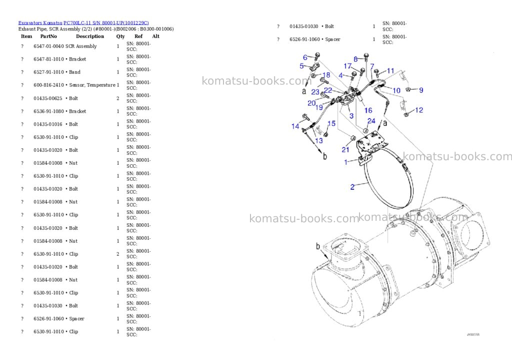 Komatsu pc700lc-11 s/n 80001-up Parts catalog cover Page 10 Komatsu pc700lc-11 s/n 80001-up Parts catalog cover Page 10