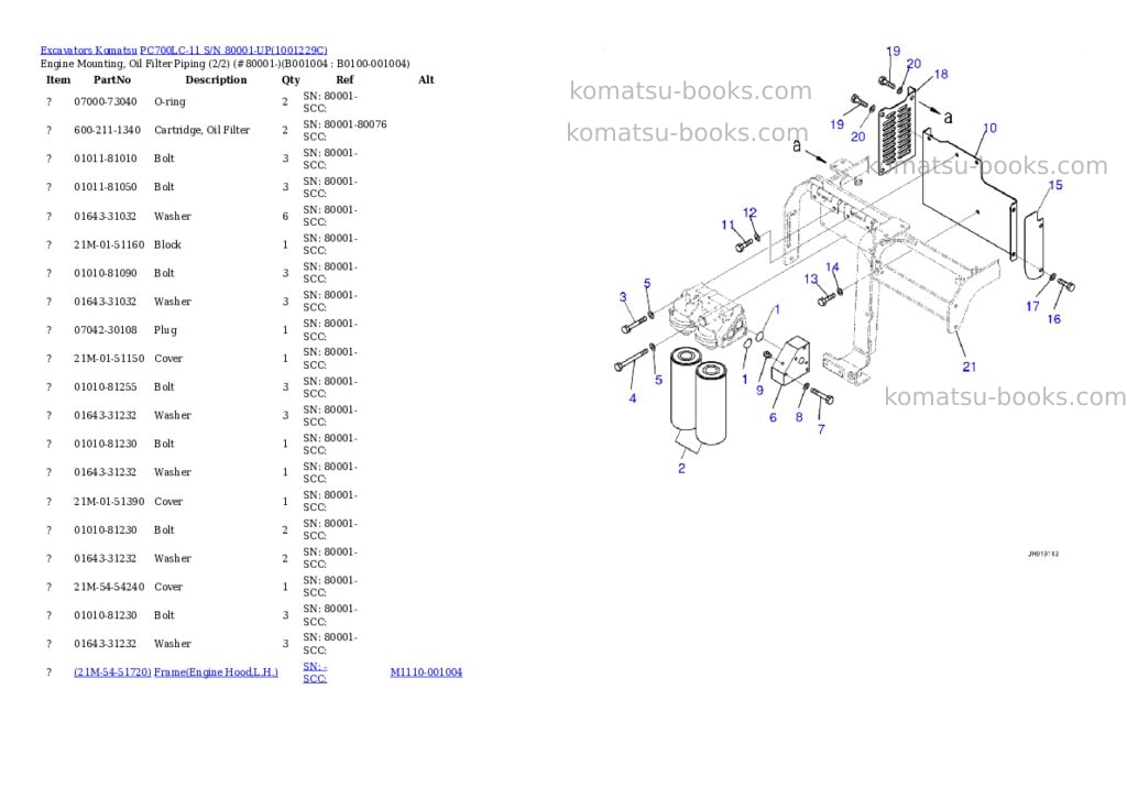 Komatsu pc700lc-11 s/n 80001-up Parts catalog cover Page 3 Komatsu pc700lc-11 s/n 80001-up Parts catalog cover Page 3