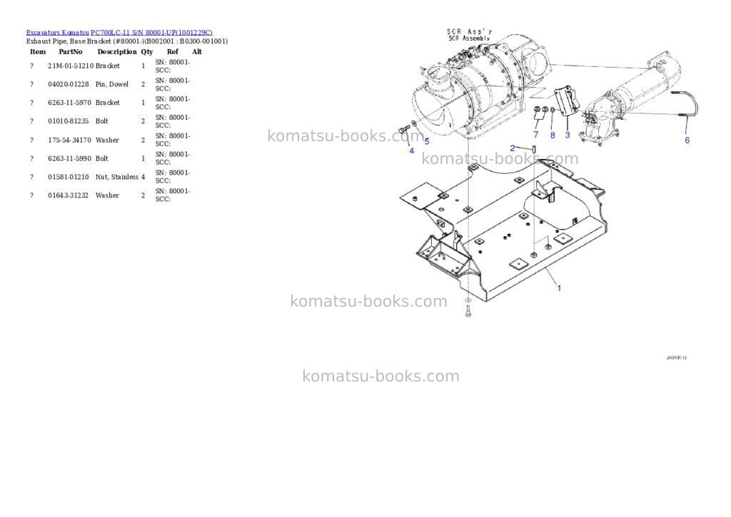 Komatsu pc700lc-11 s/n 80001-up Parts catalog cover Page 5 Komatsu pc700lc-11 s/n 80001-up Parts catalog cover Page 5