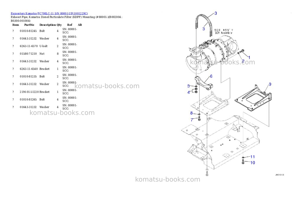 Komatsu pc700lc-11 s/n 80001-up Parts catalog cover Page 8 Komatsu pc700lc-11 s/n 80001-up Parts catalog cover Page 8