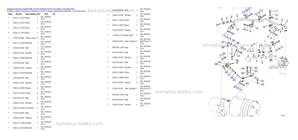Komatsu saa6d140e-7d s/n 830556-up for pc700lc-11 Parts catalog cover Page 3 Komatsu saa6d140e-7d s/n 830556-up for pc700lc-11 Parts catalog cover Page 3