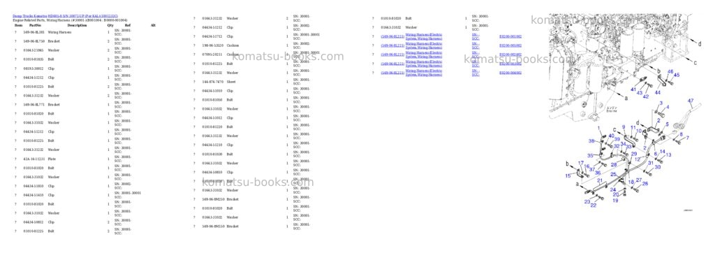 Komatsu hd605-8 s/n 30072-up for kal Parts catalog cover Page 3