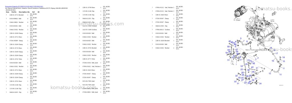 Komatsu pc128usi-10 s/n 44527-up Parts catalog cover Page 5 Komatsu pc128usi-10 s/n 44527-up Parts catalog cover Page 5