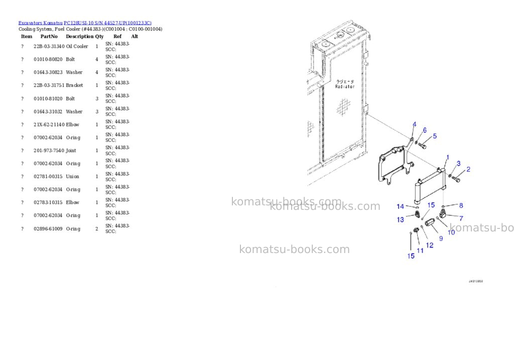 Komatsu pc128usi-10 s/n 44527-up Parts catalog cover Page 9 Komatsu pc128usi-10 s/n 44527-up Parts catalog cover Page 9
