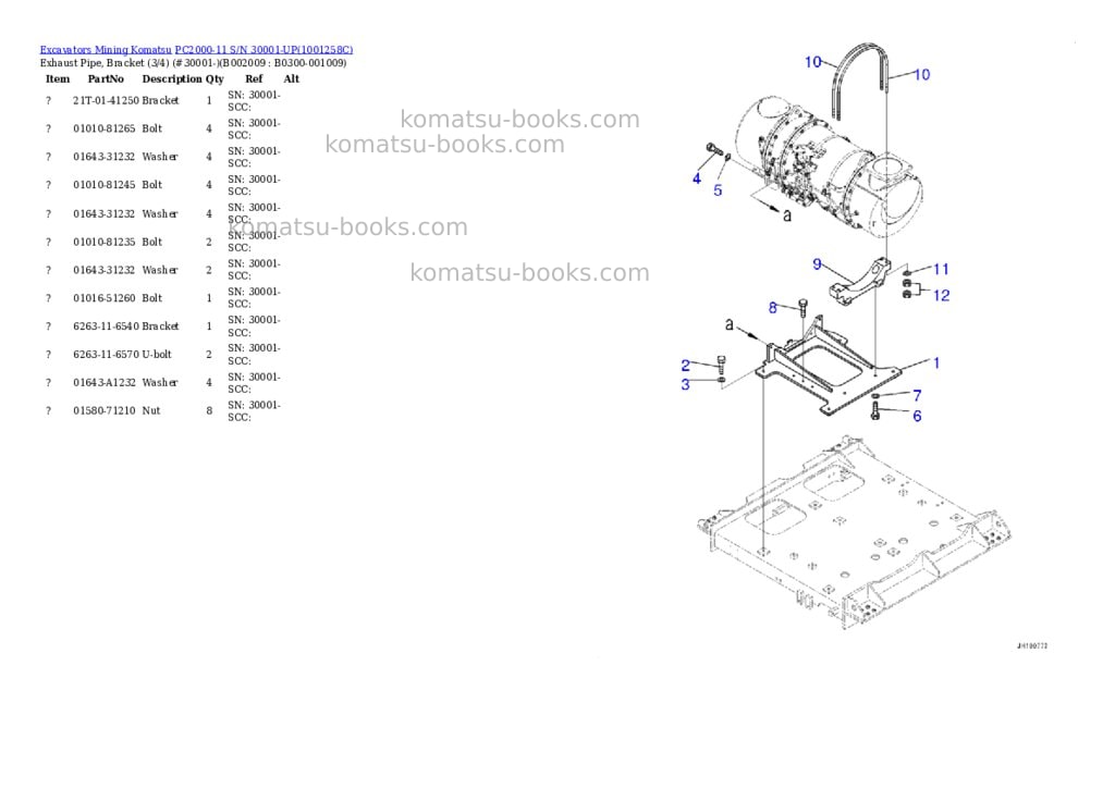 Komatsu pc2000-11 s/n 30001-up Parts catalog cover Page 10 Komatsu pc2000-11 s/n 30001-up Parts catalog cover Page 10