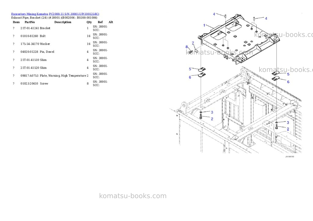 Komatsu pc2000-11 s/n 30001-up Parts catalog cover Page 7 Komatsu pc2000-11 s/n 30001-up Parts catalog cover Page 7