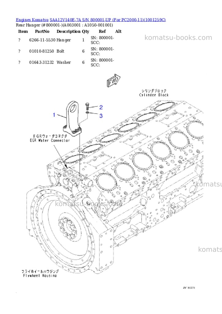 Komatsu saa12v140e-7a s/n 800001-up for pc2000-11 Parts catalog cover Page 2 Komatsu saa12v140e-7a s/n 800001-up for pc2000-11 Parts catalog cover Page 2