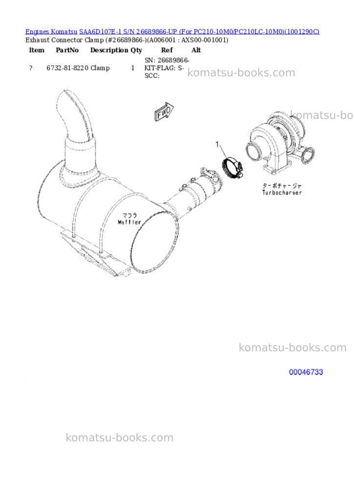 Komatsu saa6d107e-1 s/n 26689866-up for pc210-10m0/pc210lc-10m0 Parts catalog cover Page 2
