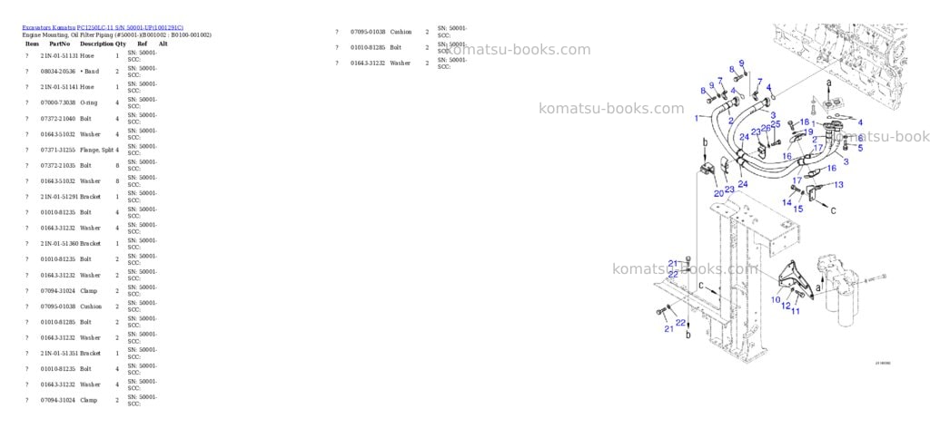 Komatsu pc1250lc-11 s/n 50001-up Parts catalog cover