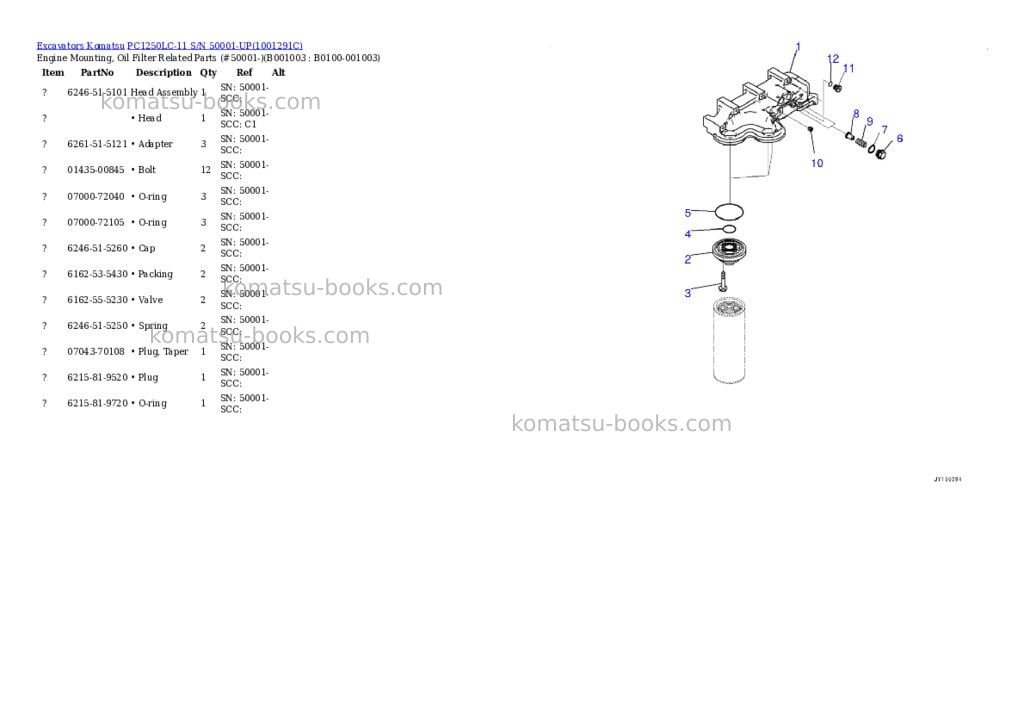 Komatsu pc1250lc-11 s/n 50001-up Parts catalog cover Page 2
