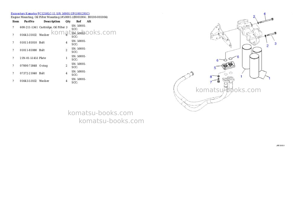 Komatsu pc1250lc-11 s/n 50001-up Parts catalog cover Page 3