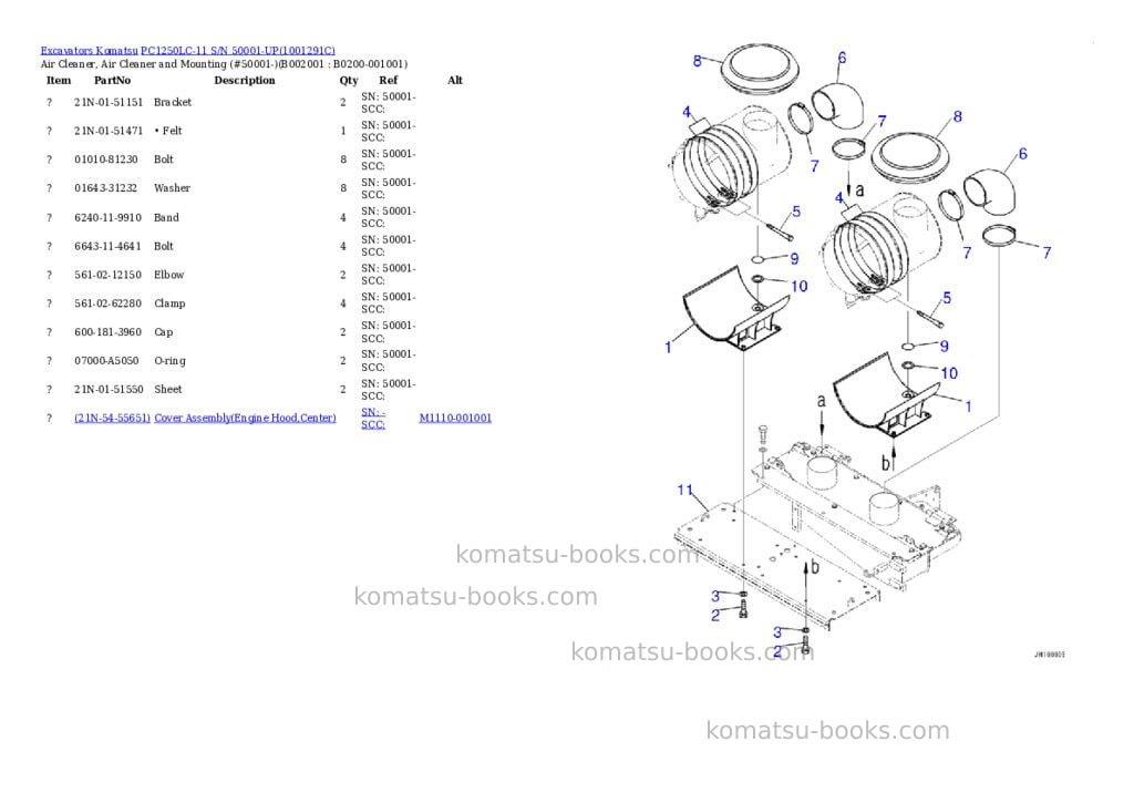 Komatsu pc1250lc-11 s/n 50001-up Parts catalog cover Page 4