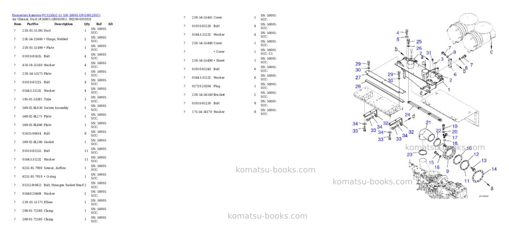 Komatsu pc1250lc-11 s/n 50001-up Parts catalog cover Page 6
