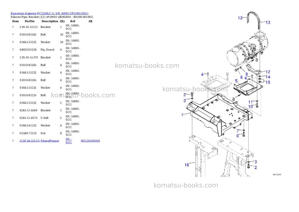 Komatsu pc1250lc-11 s/n 50001-up Parts catalog cover Page 8