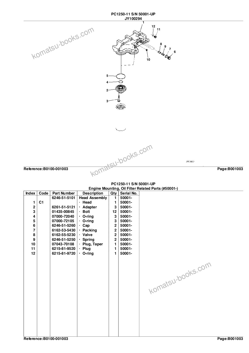 Komatsu pc1250-11 s/n 50001-up for eu Parts catalog cover Page 6
