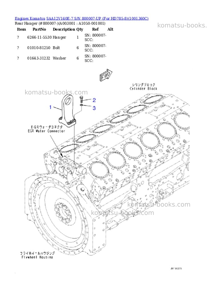 Komatsu SAA12V140E-7 S/N 800007-UP (For HD785-8) Parts catalog cover Page 2 Komatsu SAA12V140E-7 S/N 800007-UP (For HD785-8) Parts catalog cover Page 2